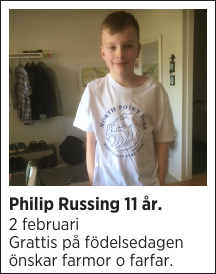 Philip Russing 11 år. 