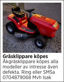 Gräsklippare köpes