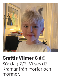 Grattis Vilmer 6 år!