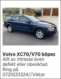 Volvo XC70/V70 köpes