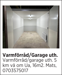 Varmförråd/Garage uth.