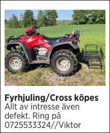 Fyrhjuling/Cross köpes