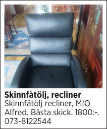 Skinnfåtölj, recliner