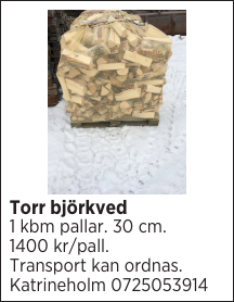 Torr björkved