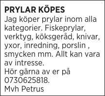 PRYLAR KÖPES