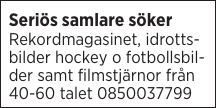 Seriös samlare söker 