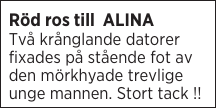 Röd ros till  ALINA