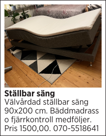 Ställbar säng 