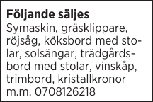 Följande säljes