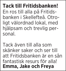 Tack till Fritidsbanken!