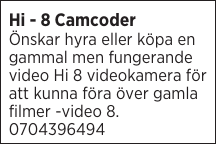 Hi - 8 Camcoder