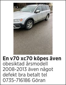 En v70 xc70 köpes även 