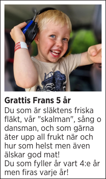 Grattis Frans 5 år 