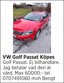 VW Golf Passat Köpes