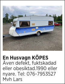 En Husvagn KÖPES