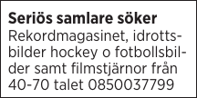 Seriös samlare söker 