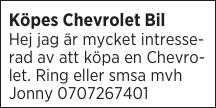 Köpes Chevrolet Bil 